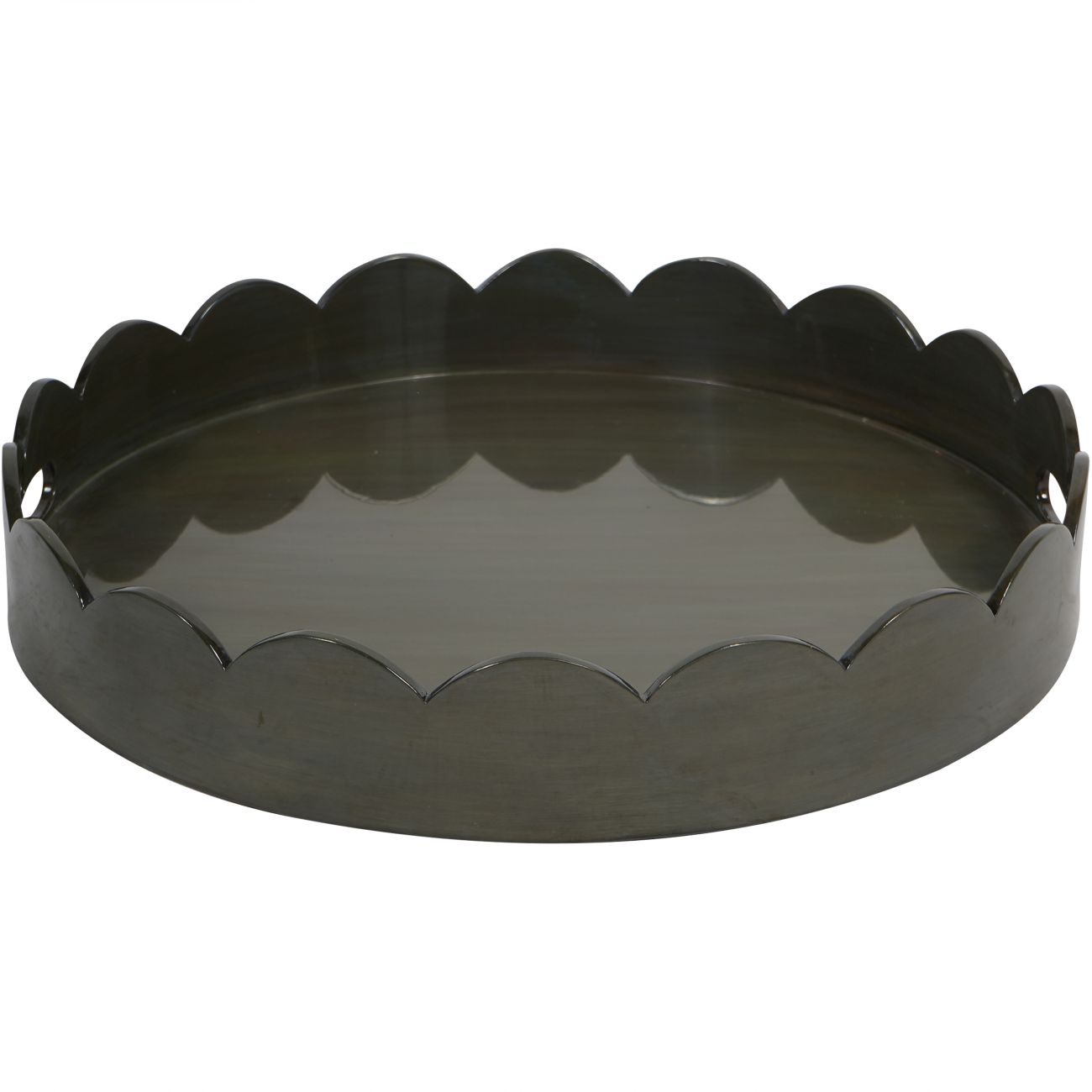 Olive Lacquer Round Tray