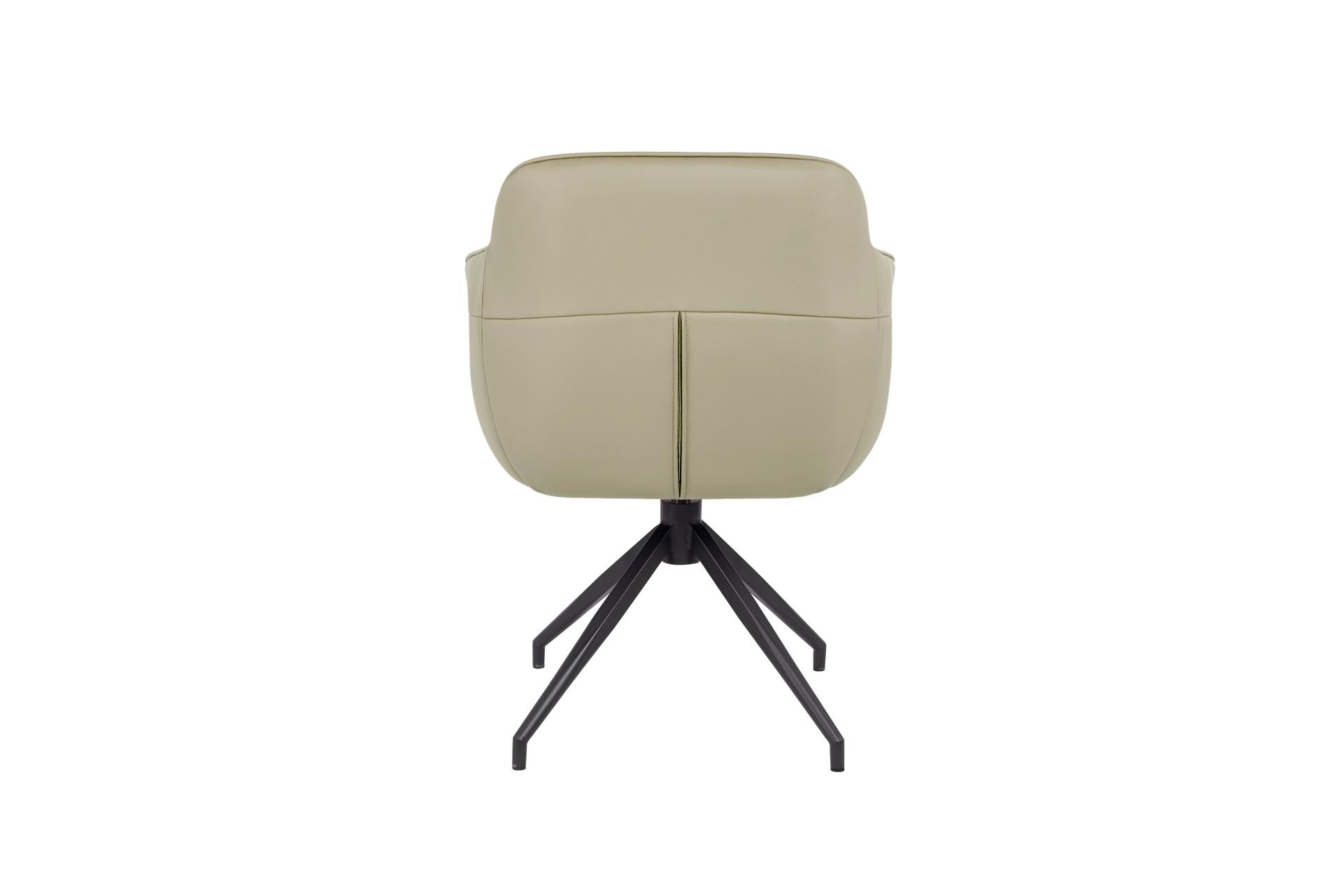 Amrita Swivel Dining Chair Beige Leather