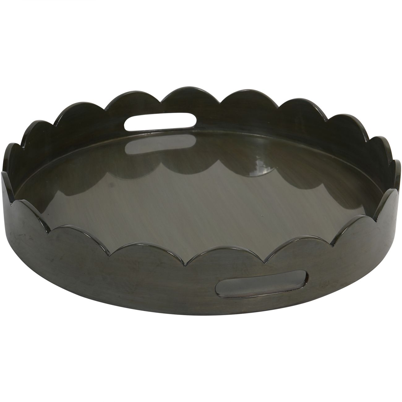 Olive Lacquer Round Tray