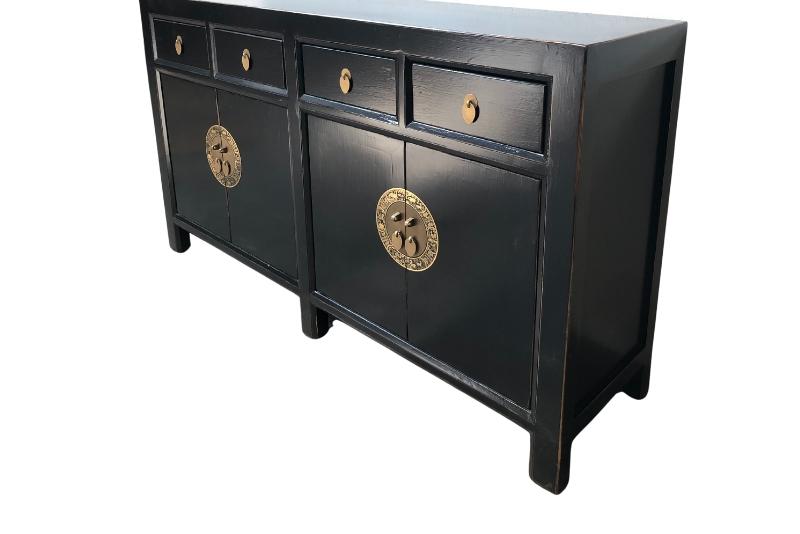 Andorra Black 4 Drawer 4 Door Cabinet