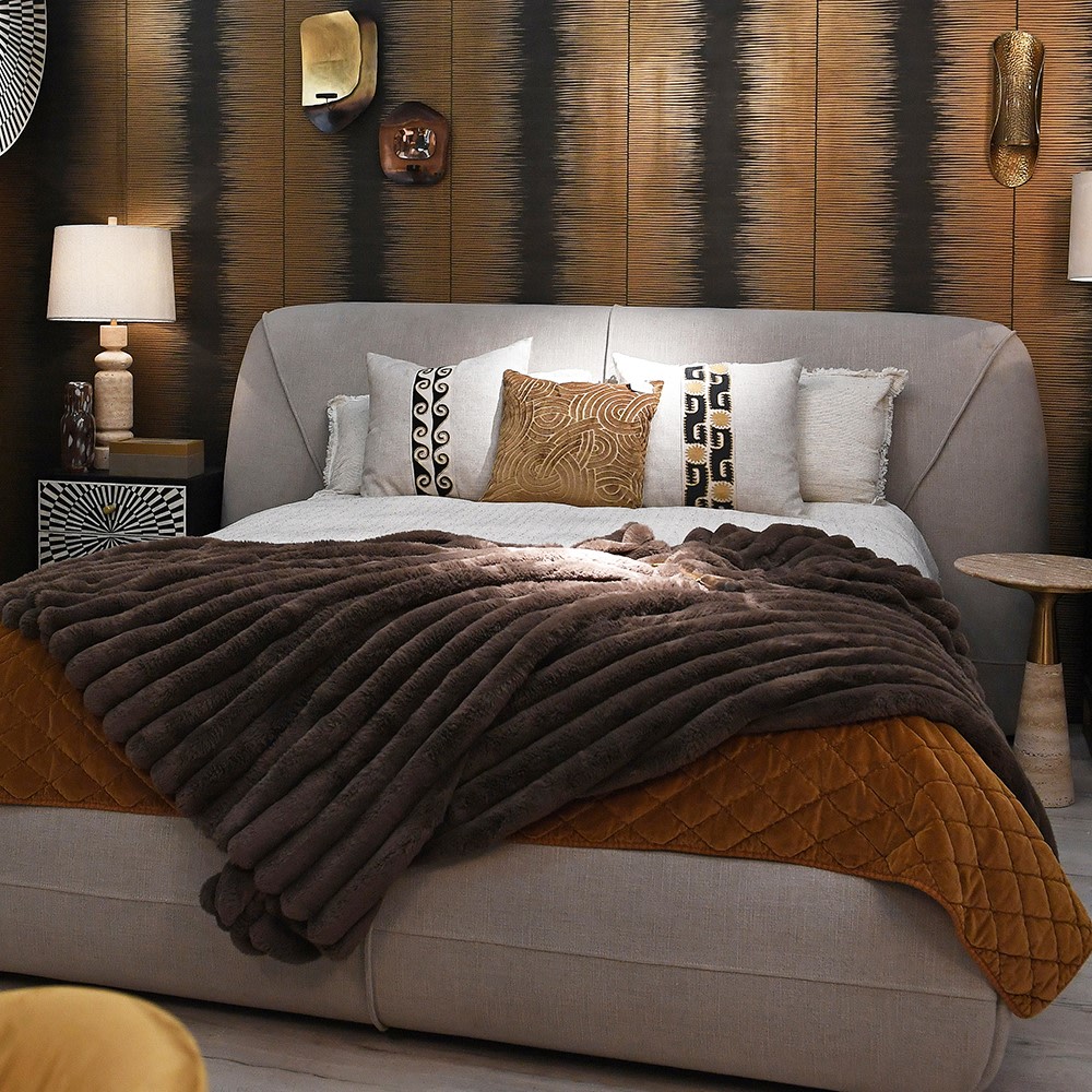 Cocoa Faux Fur Throw