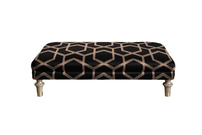 Harvard Footstool Fitzgerald Black Gold