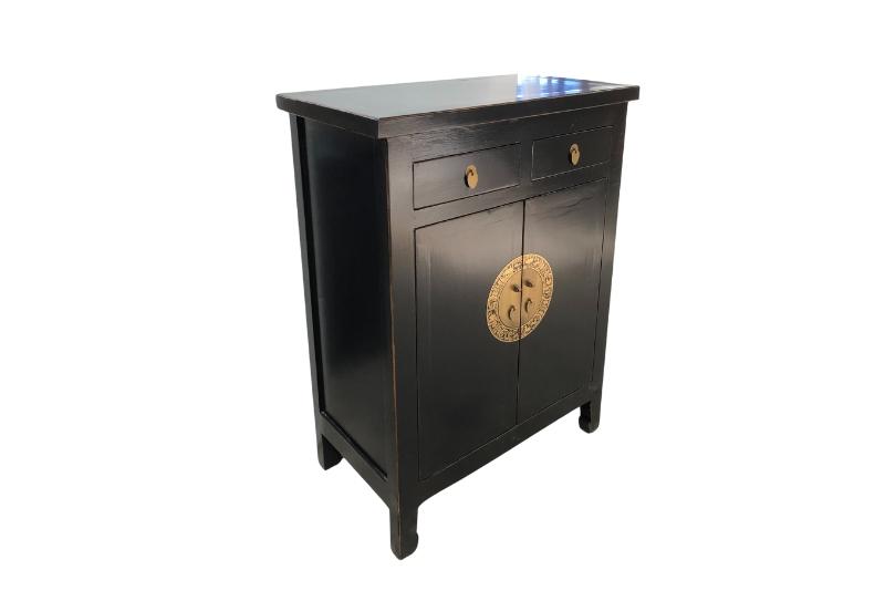 Andorra Black 2 Drawer 2 Door Cabinet