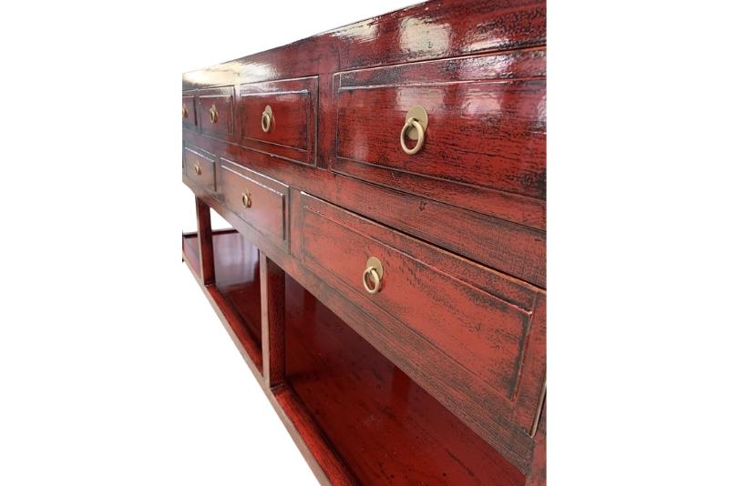 Andorra Red 9 Drawer Sideboard