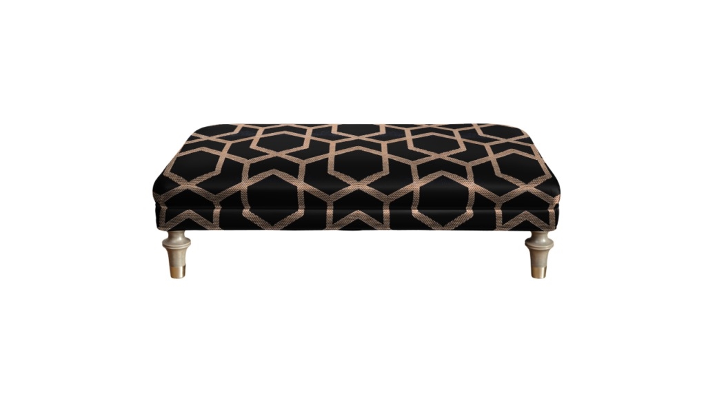 Harvard Footstool Fitzgerald Black Gold