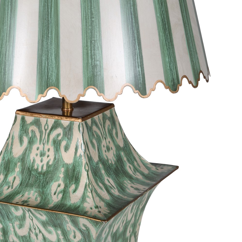 Forest Green Ikat Table Lamp