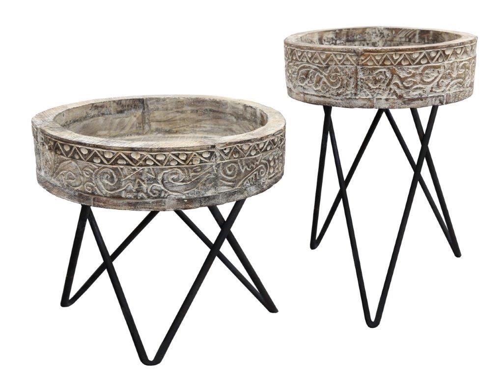 Folk Side Tables Set of 2