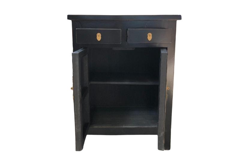 Andorra Black 2 Drawer 2 Door Cabinet