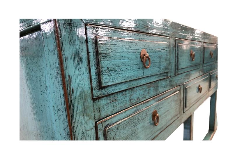 Andorra Turquoise 9 Drawer Sideboard