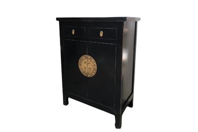 Andorra Black 2 Drawer 2 Door Cabinet