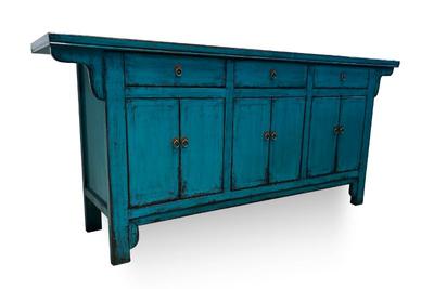 Andorra Turquoise 3 Drawer 6 Door Cabinet