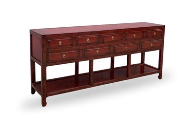 Andorra Red 9 Drawer Sideboard