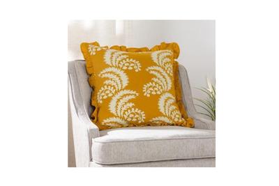 Montrose Fringe Cushion Floral Ochre
