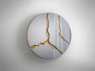 Surcos Mirror 100cm Gold Leaf