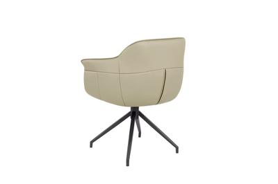 Amrita Swivel Dining Chair Beige Leather