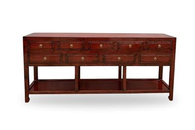 Andorra Red 9 Drawer Sideboard