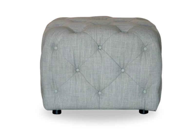 Button Cube Footstool Fabric