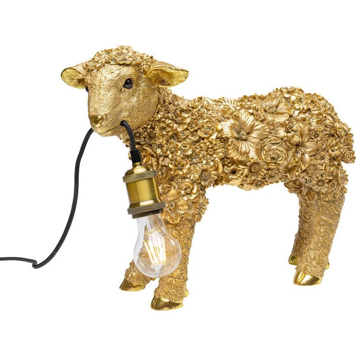 Gold Flower Sheep Table Lamp