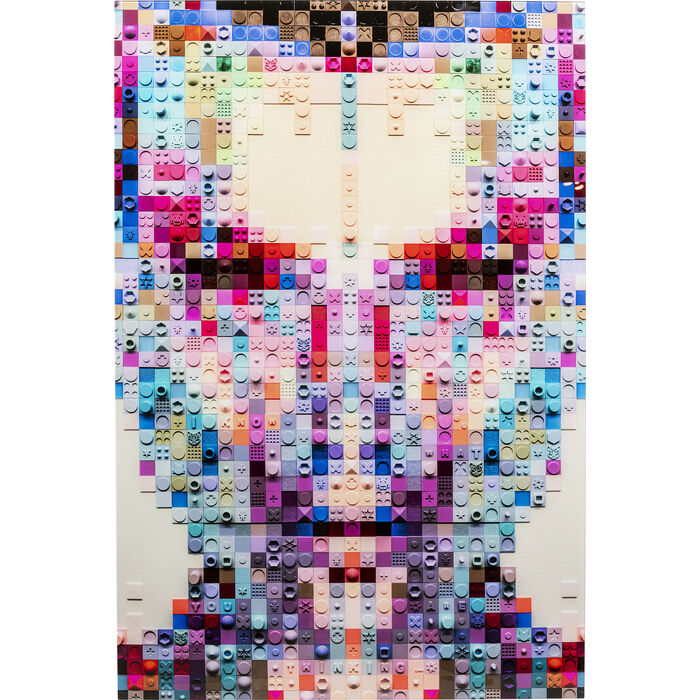 Pixel Face Glass Picture