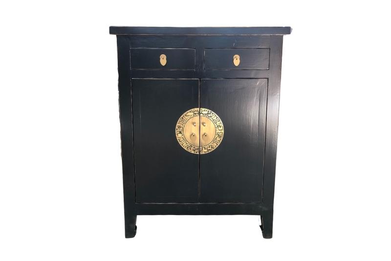 Andorra Black 2 Drawer 2 Door Cabinet