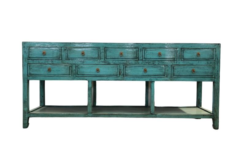 Andorra Turquoise 9 Drawer Sideboard