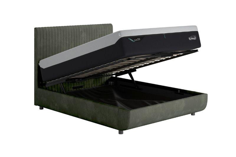 Tempur Arc Storage Bed and Headboard 5ft Dark Green